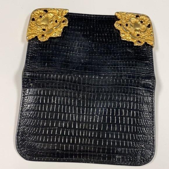 Croc Embossed Leather Business Credit Card Holder - Picture 4 of 8